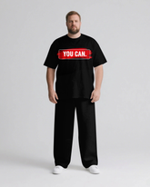 YOU CAN Slogan T-shirt & Pants Set